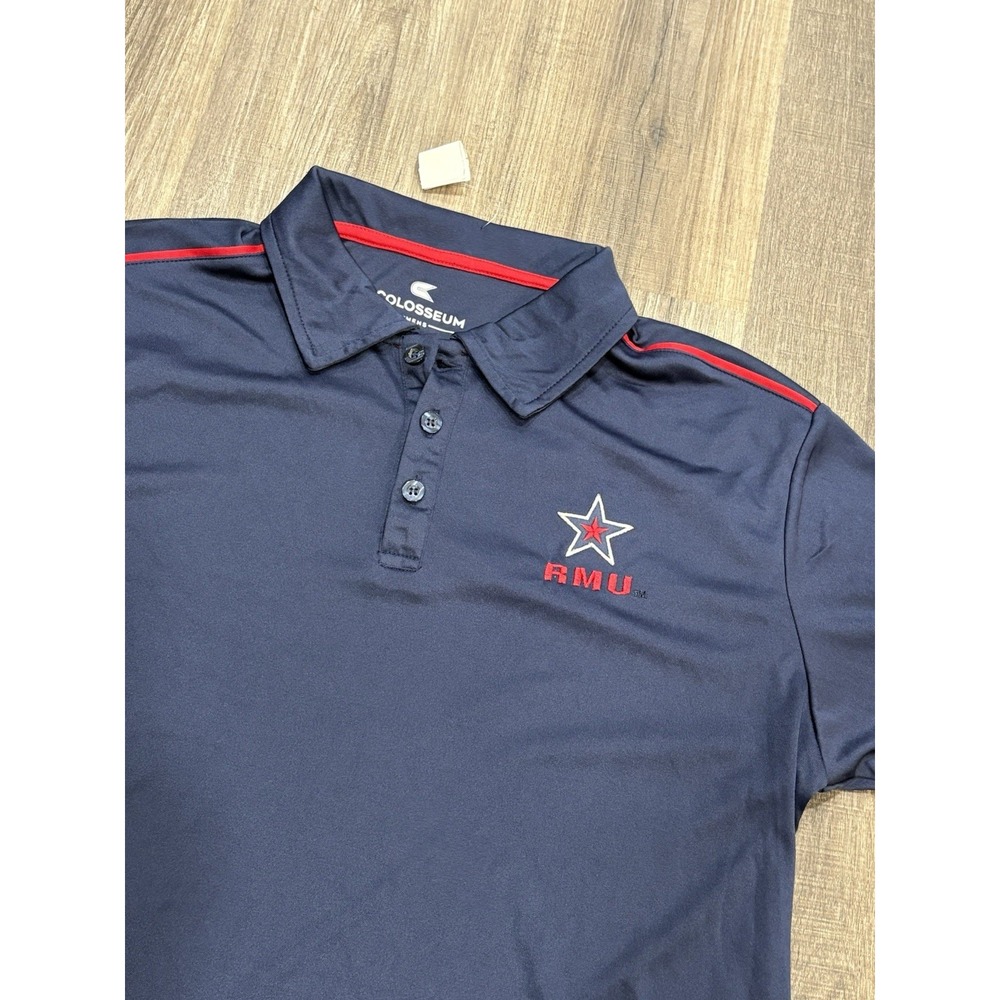 Men's Medium NAVY Colleseum  RMU Shirt Sleeve Polo Stretch‎ NWOT
